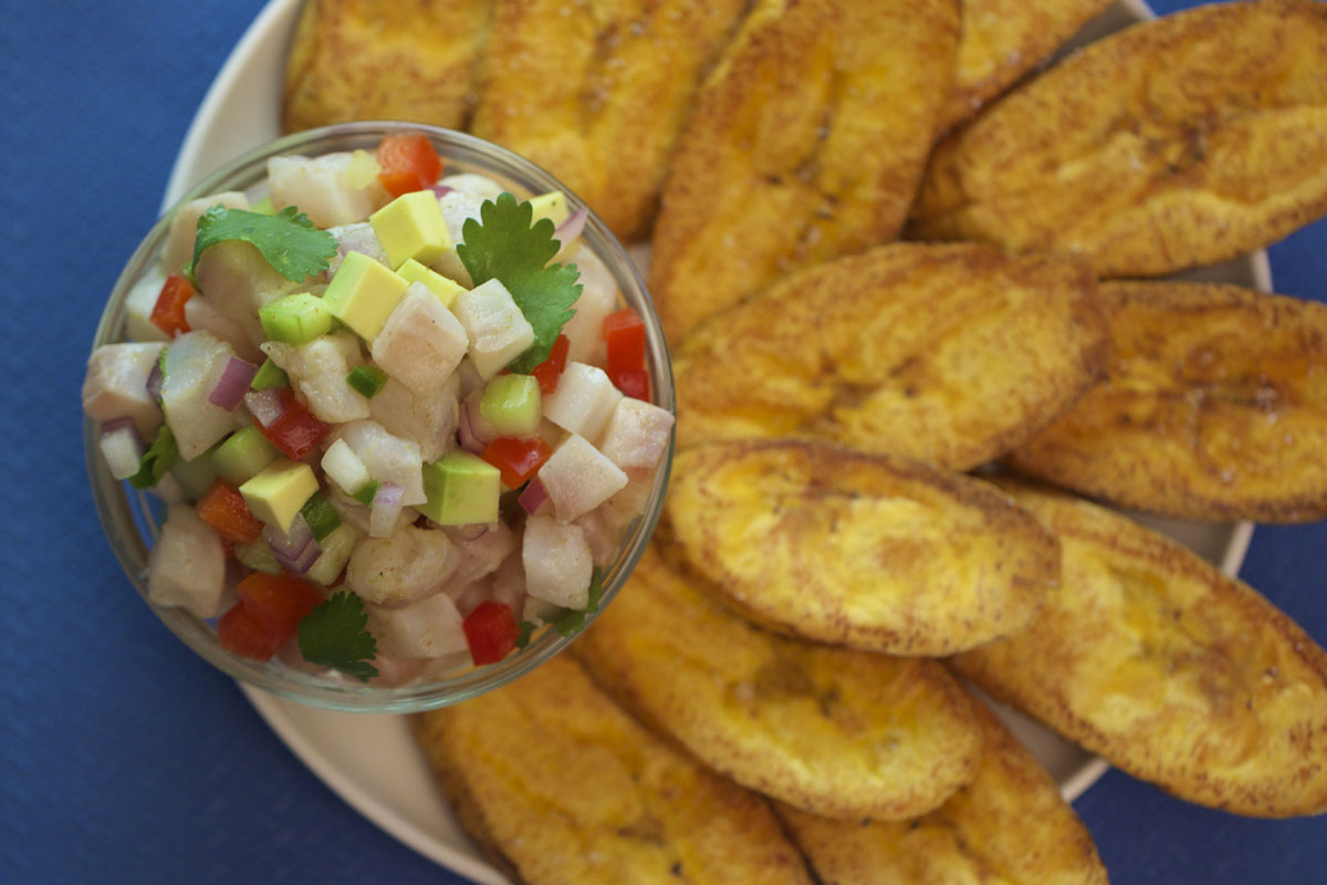 Sole Ceviche with Tostones