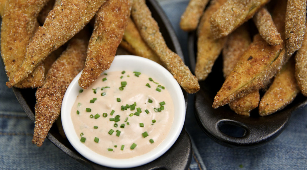 Mixed Fried Pickles with BBQ Ranch